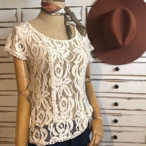 Boho- Romantic lace top.